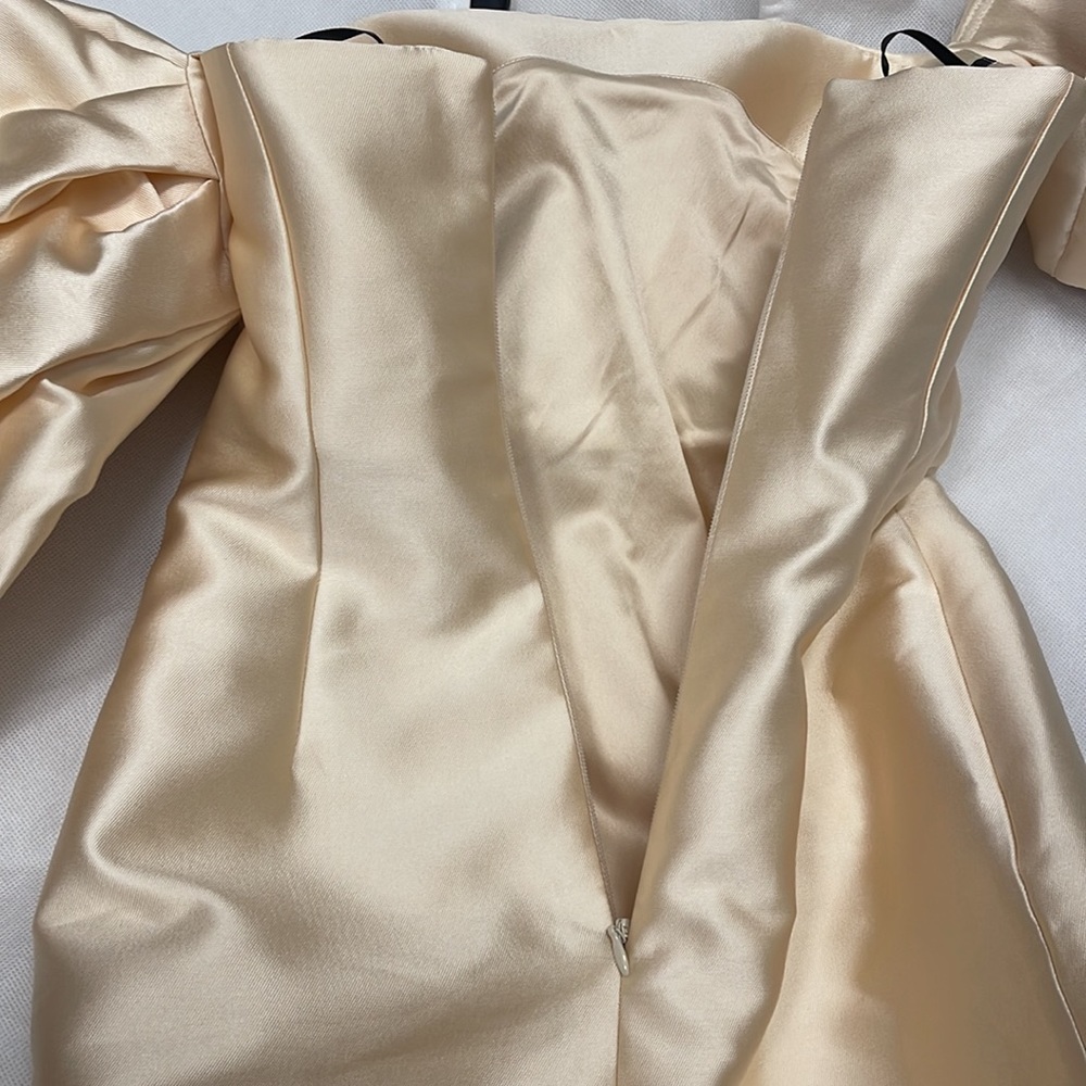 Solace London Elina Off-The-Shoulder Duchesse Satin Mini Dress - Picture 8 of 15